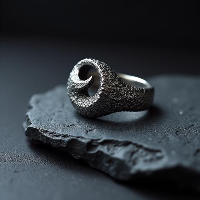 Anello in argento testurizzato